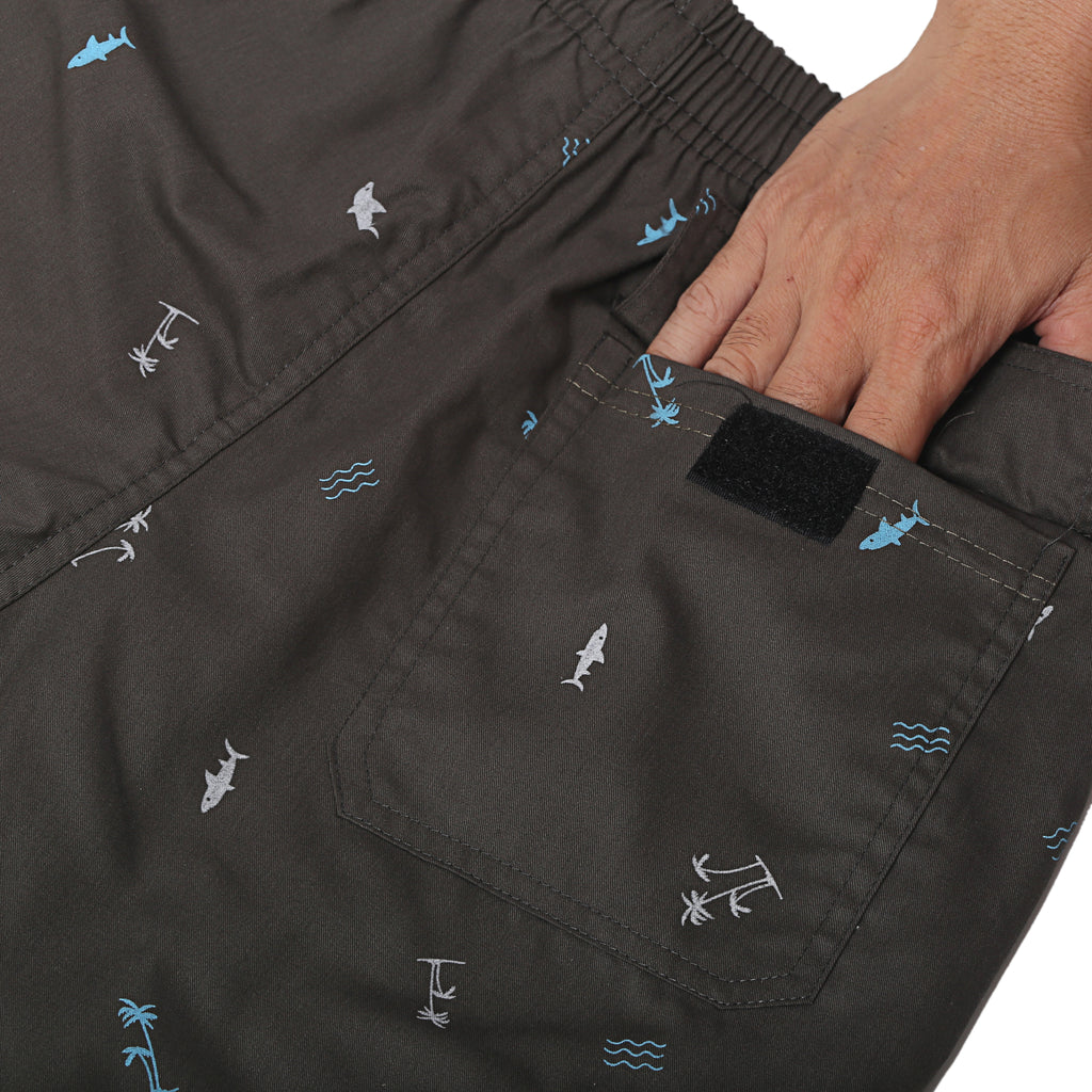 Zennio quần shorts nam lưng thun in họa tiết có túi sau – thoáng mát, năng động