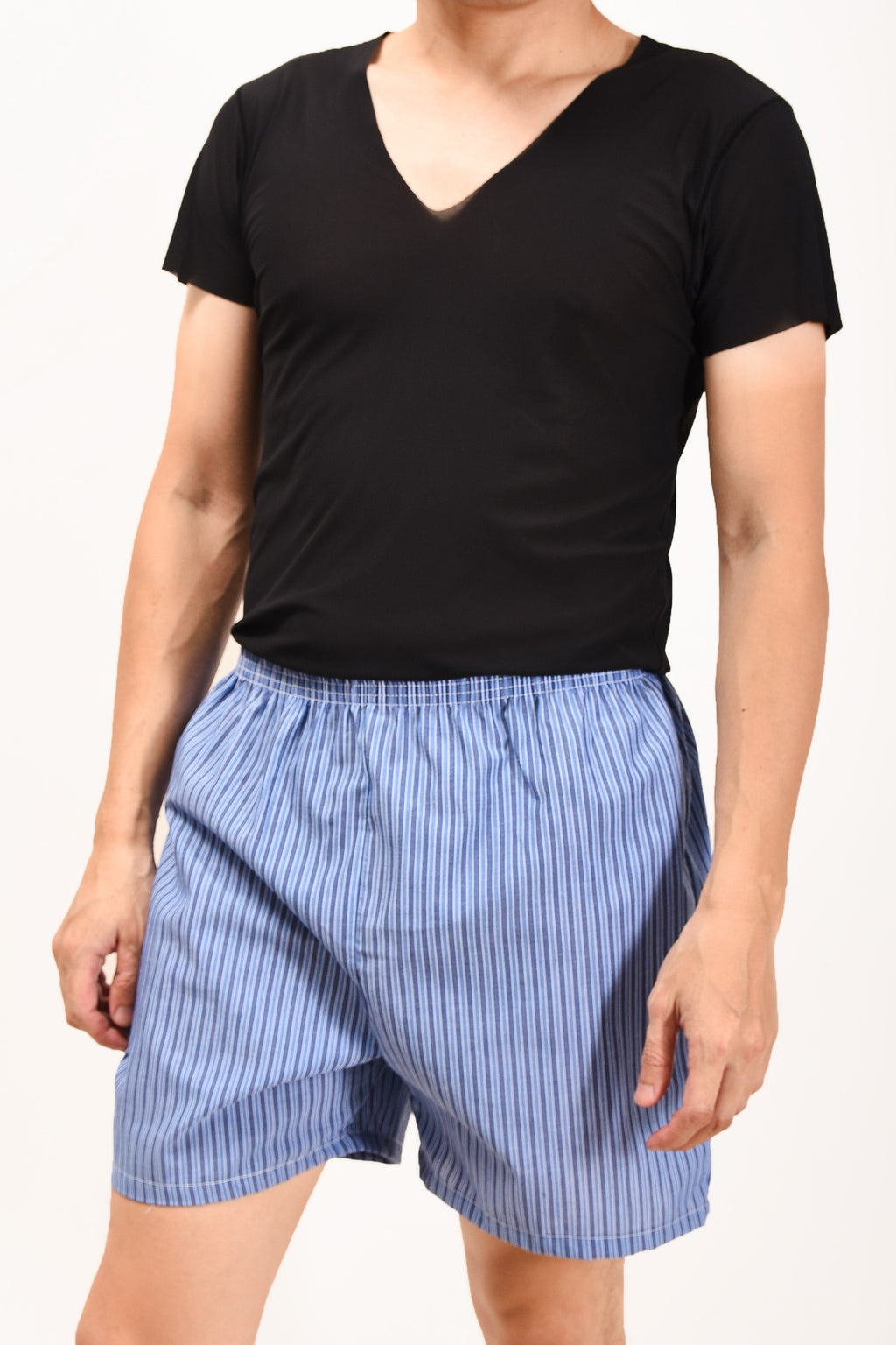 Zennio quần short nam cotton kẻ sọc – thoáng mát, tiện lợi cho mặc nhà & ngủ