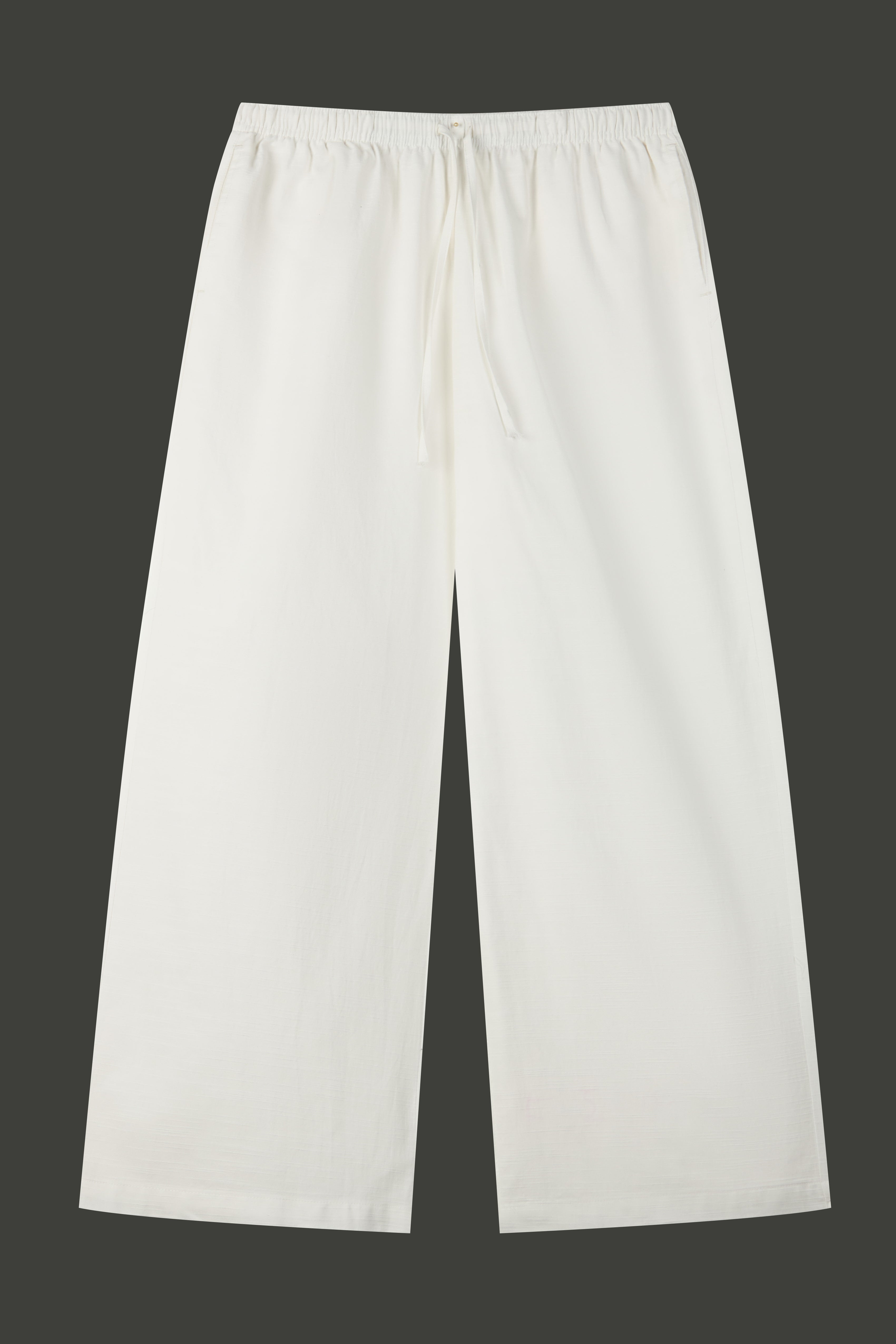 La Forbie Women's Linen Viscose Wide Leg Drawstring Pants