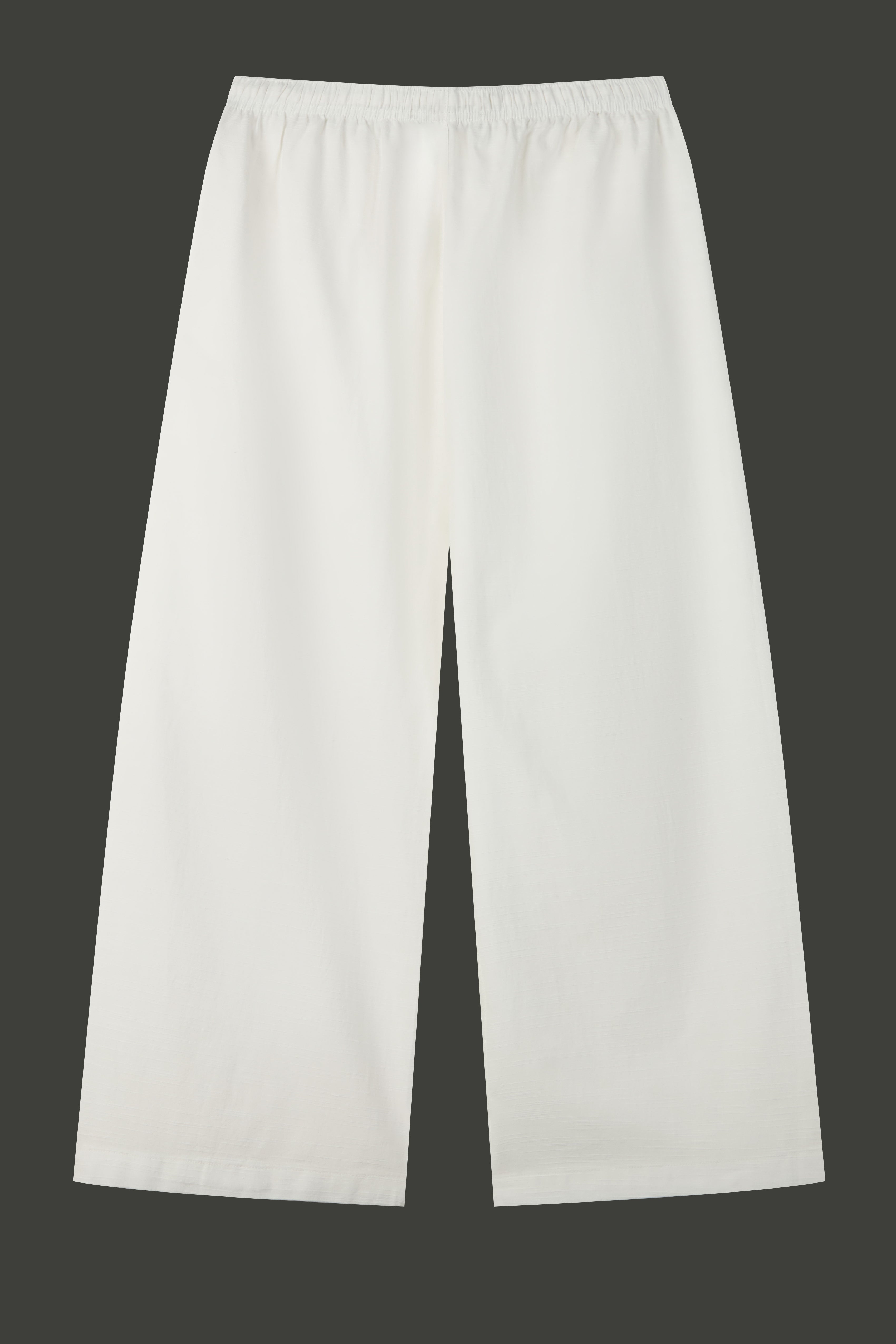 La Forbie Women's Linen Viscose Wide Leg Drawstring Pants