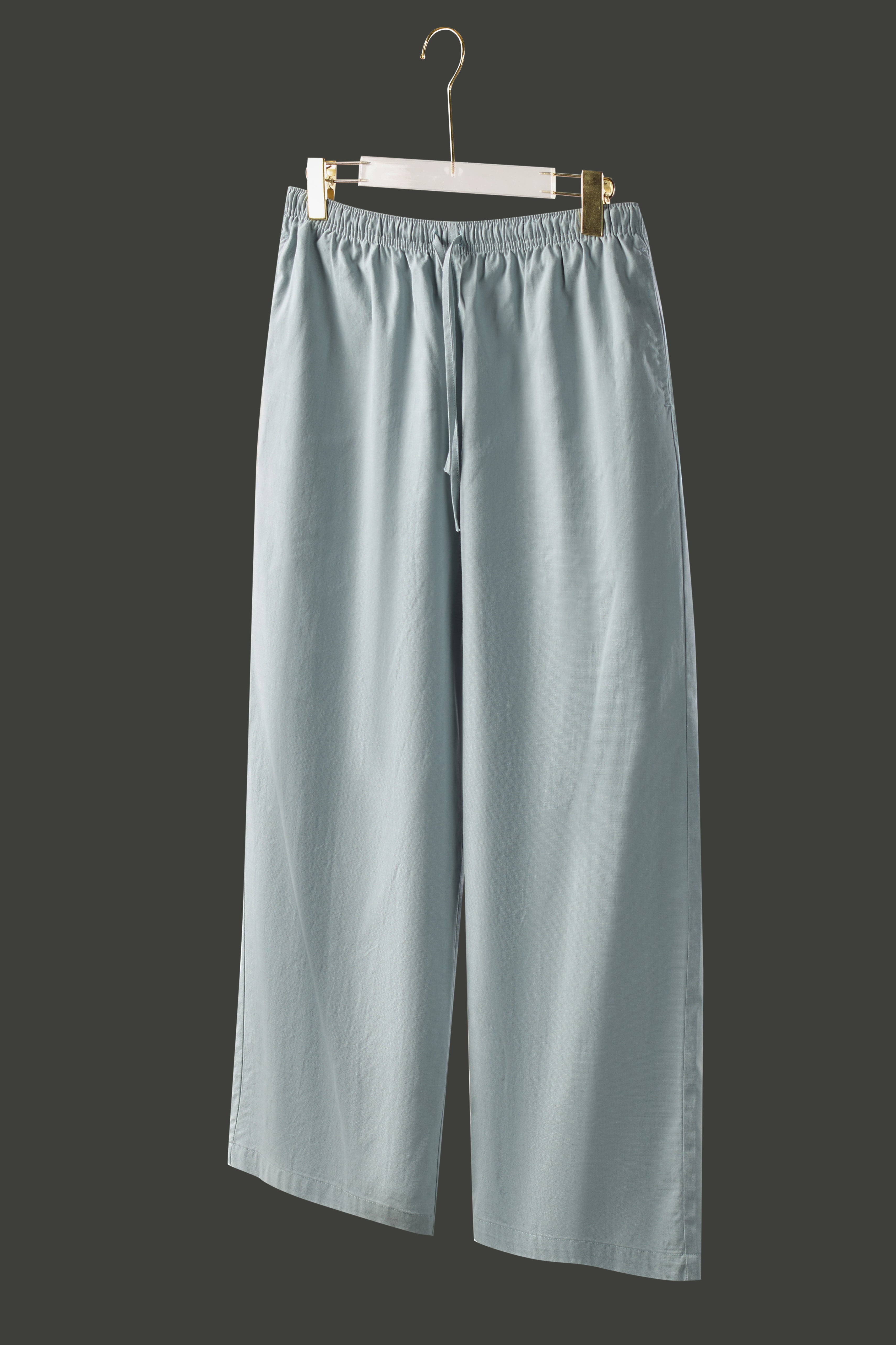 La Forbie Women's Linen Viscose Wide Leg Drawstring Pants