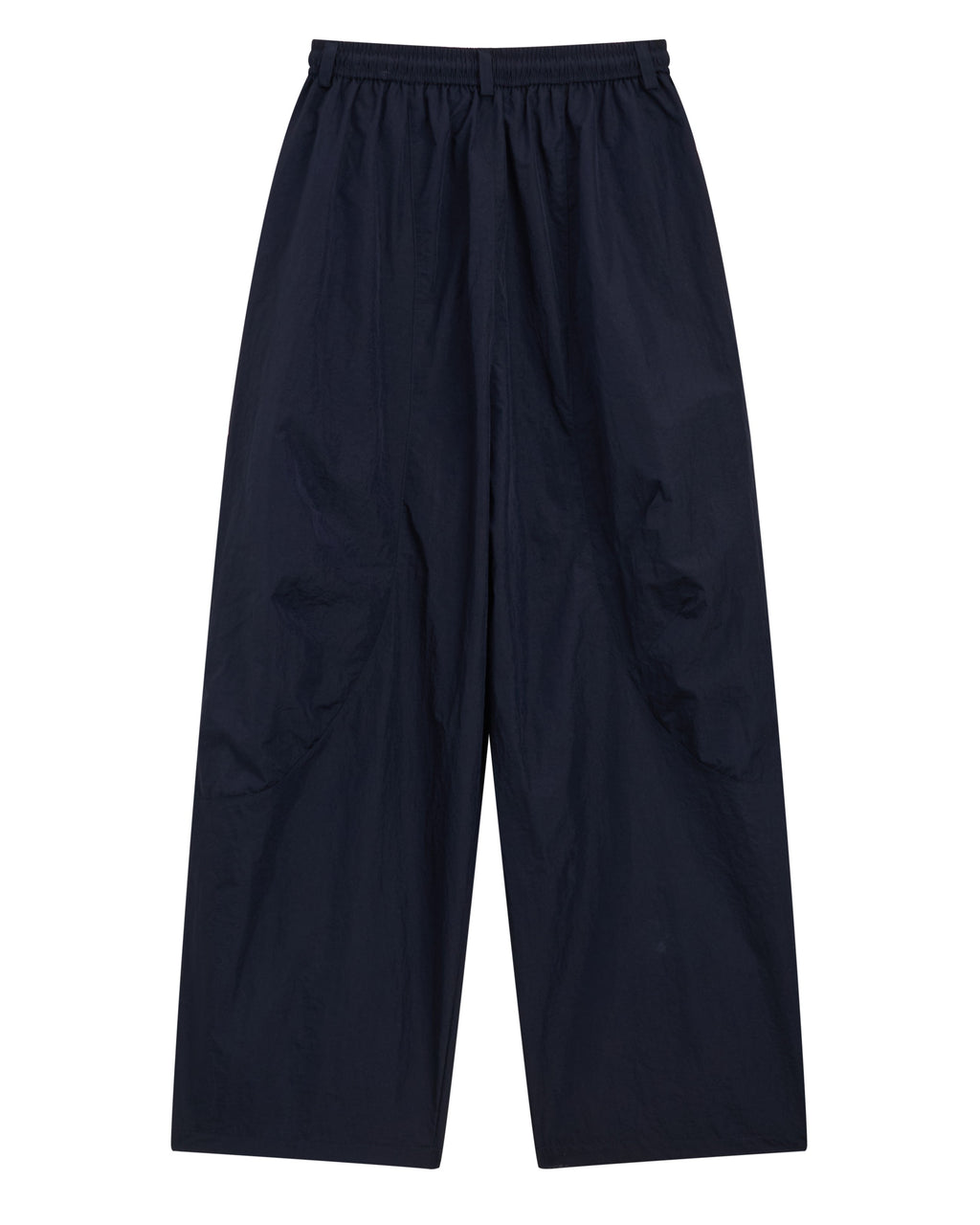 La Forbie quần dài nữ ống rộng vải giấy lưng thun rút dây