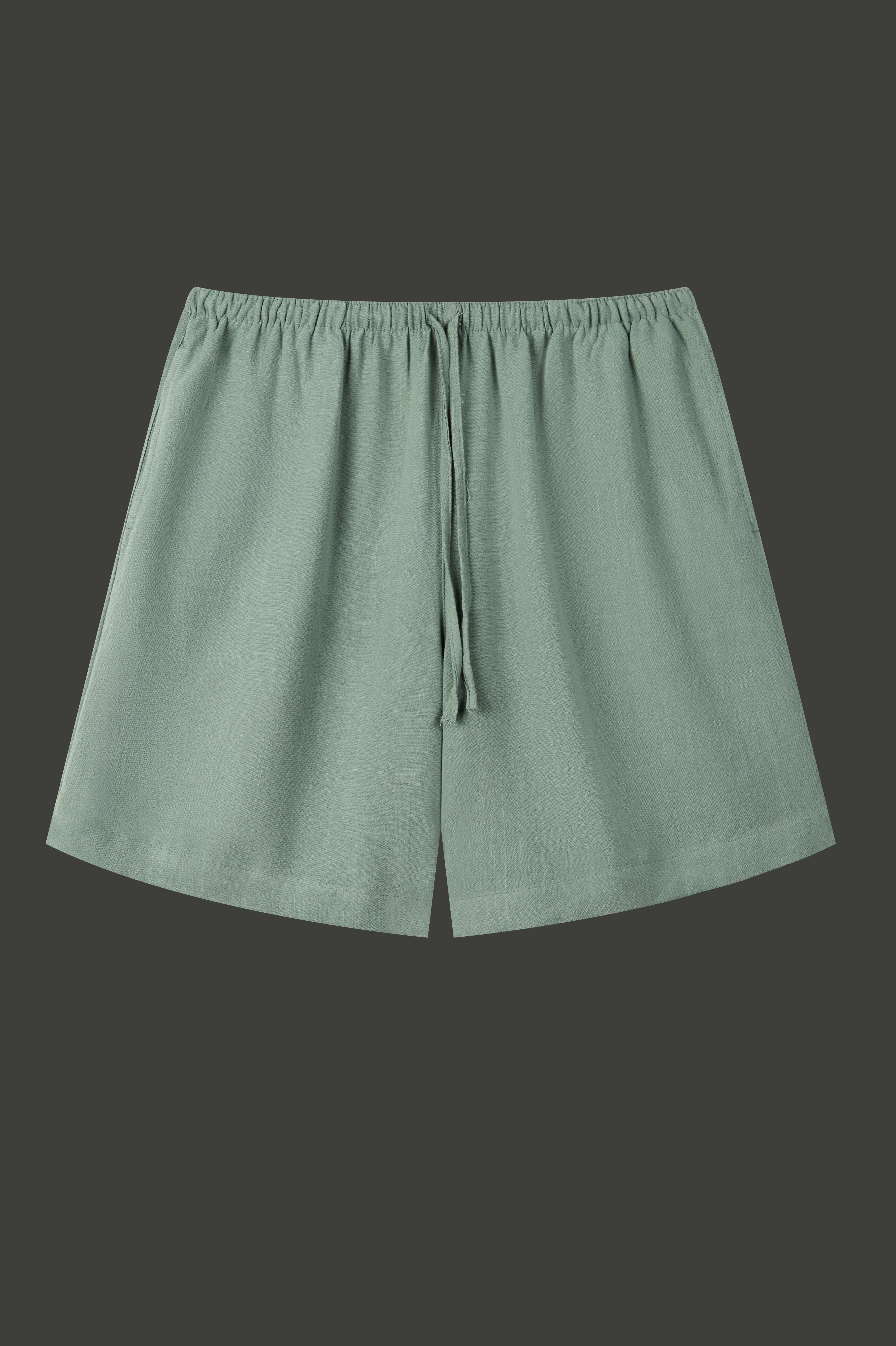 La Forbie Women's Linen Blend Relaxed Drawstring Shorts