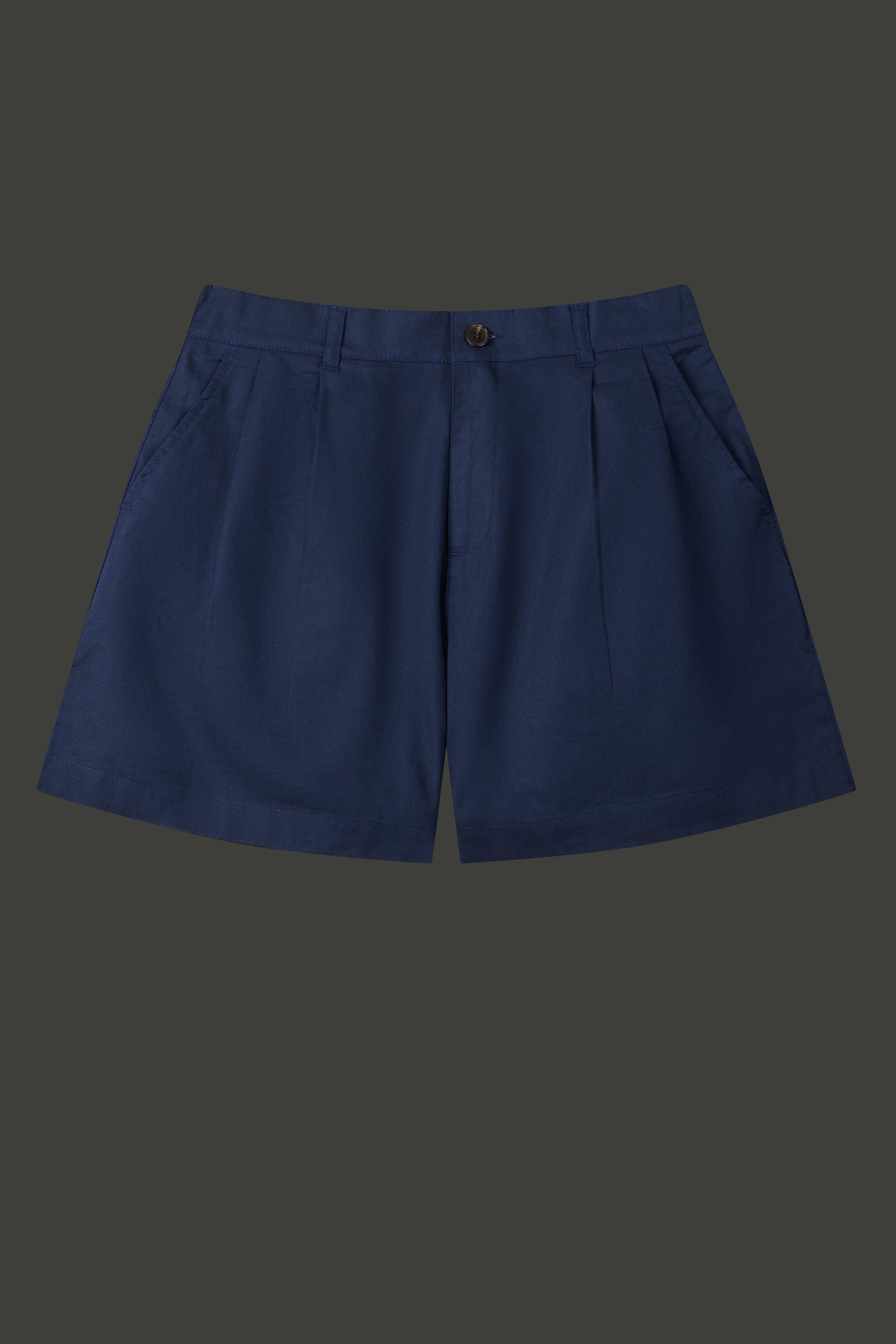 La Forbie Women's Linen Blend Knife Pleat Shorts