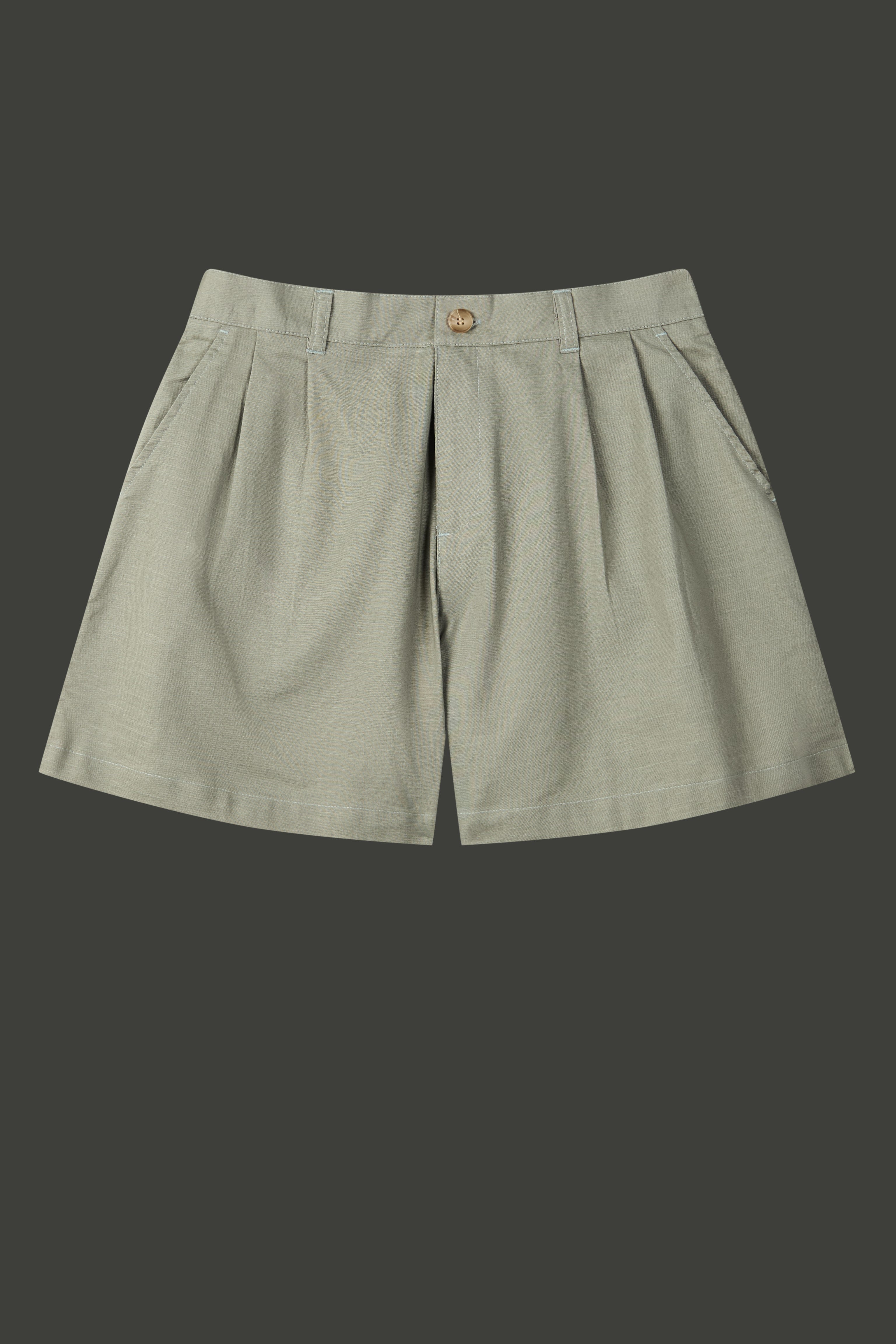 La Forbie Women's Linen Blend Knife Pleat Shorts