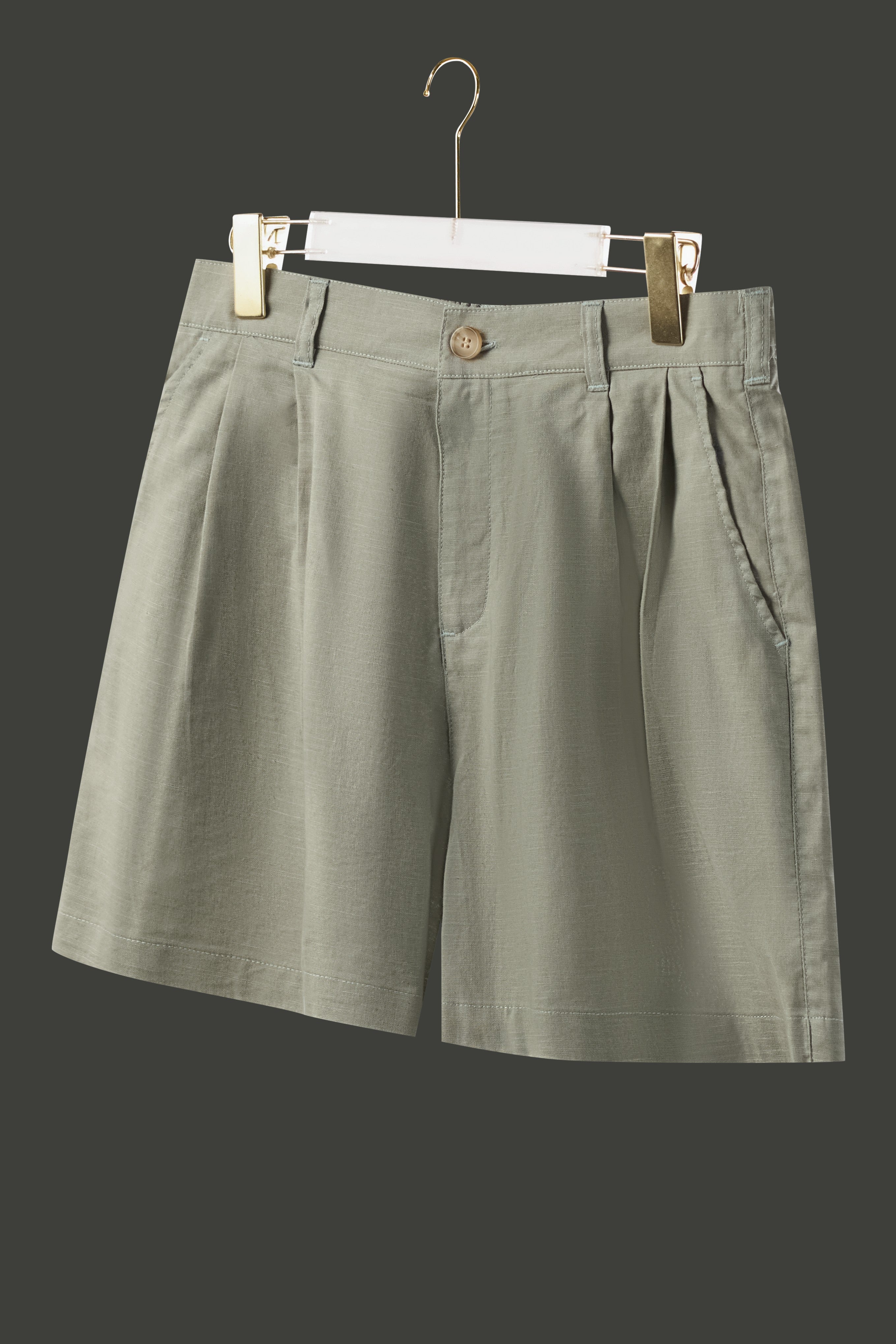 La Forbie Women's Linen Blend Knife Pleat Shorts