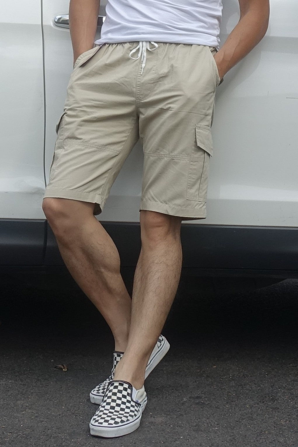 Quần Short Cargo Nam Túi Hộp – Lưng Thun Dây Rút, Nhiều Túi Tiện Lợi