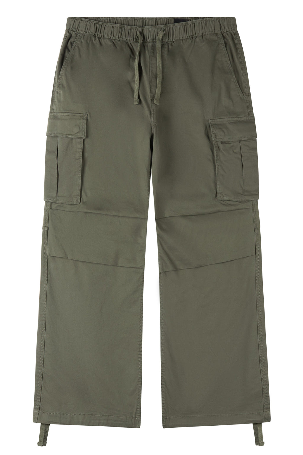 La Forbie Quần dài túi hộp lưng thun ống rộng nam vải lóng chéo