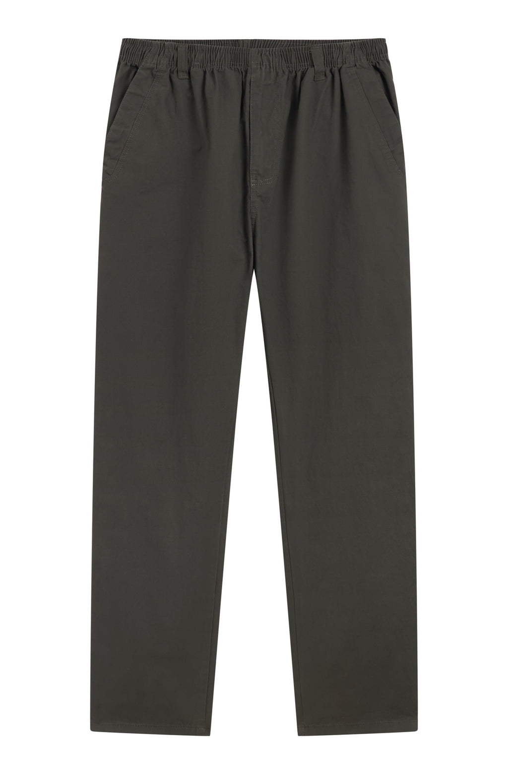 La Forbie quần dài lưng thun vải cotton ống đứng 2 túi mổ sau có nắp