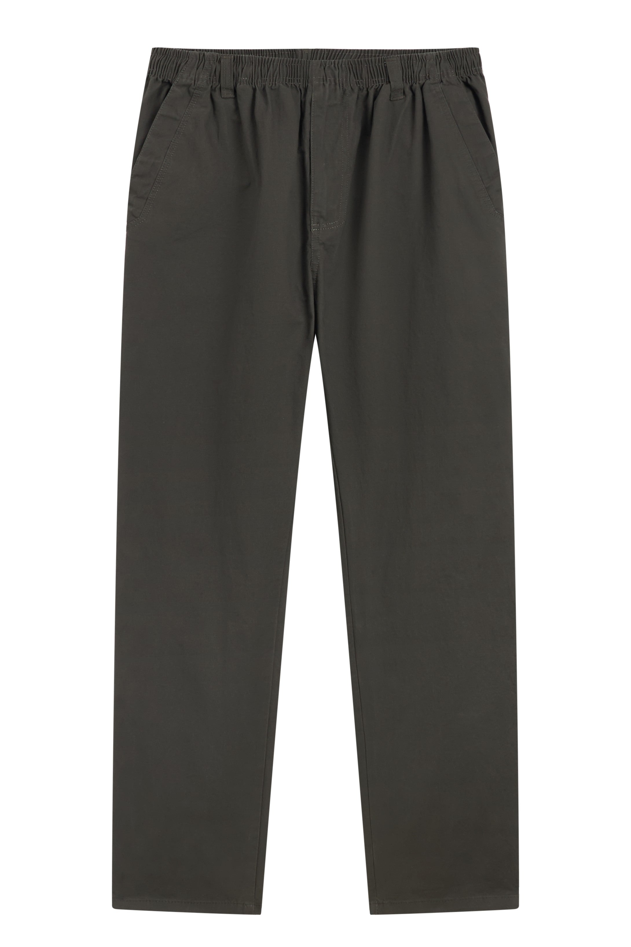 La Forbie quần dài lưng thun vải cotton ống đứng 2 túi mổ sau có nắp