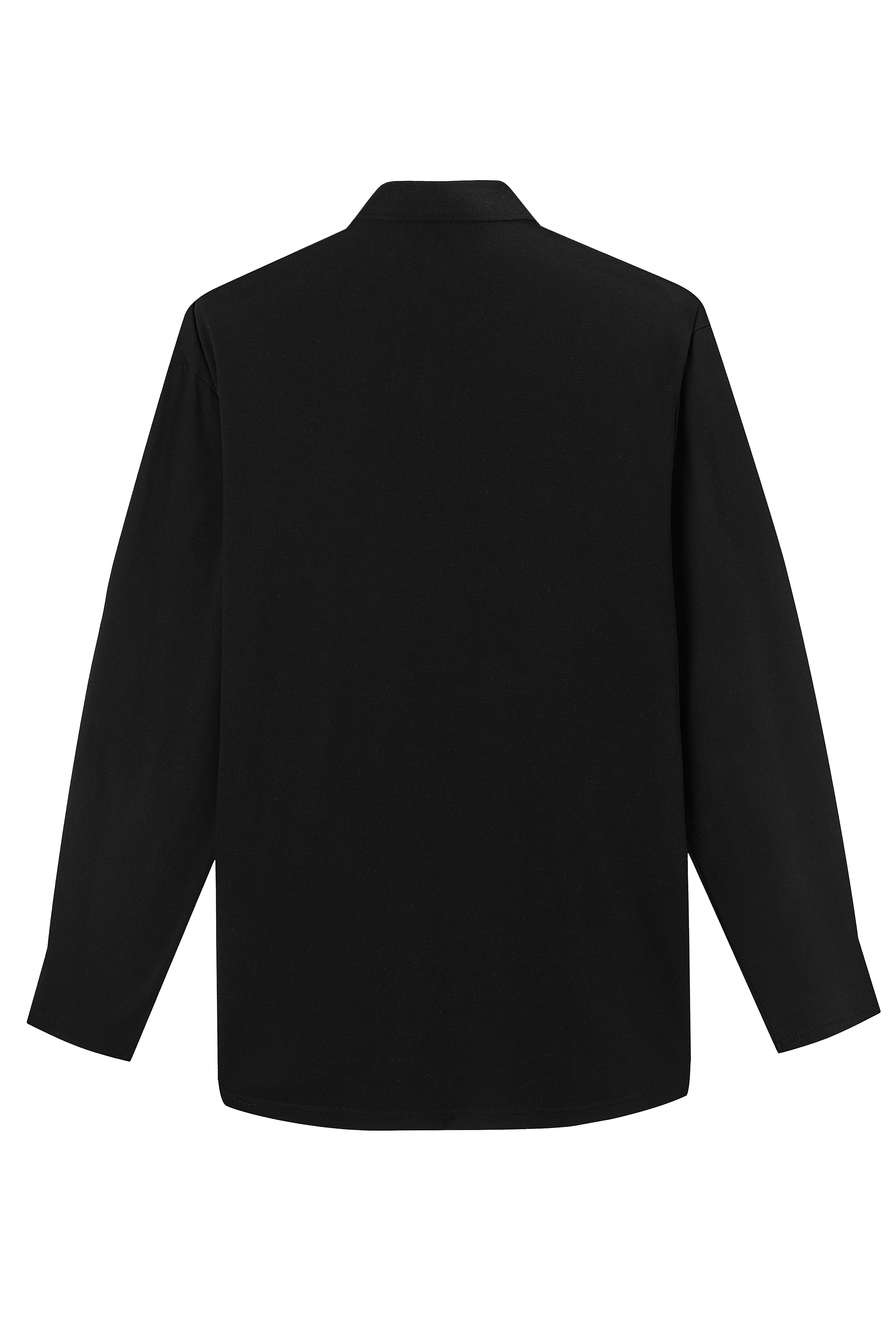 La Forbie Áo polo nam tay dài, cổ dệt phẳng