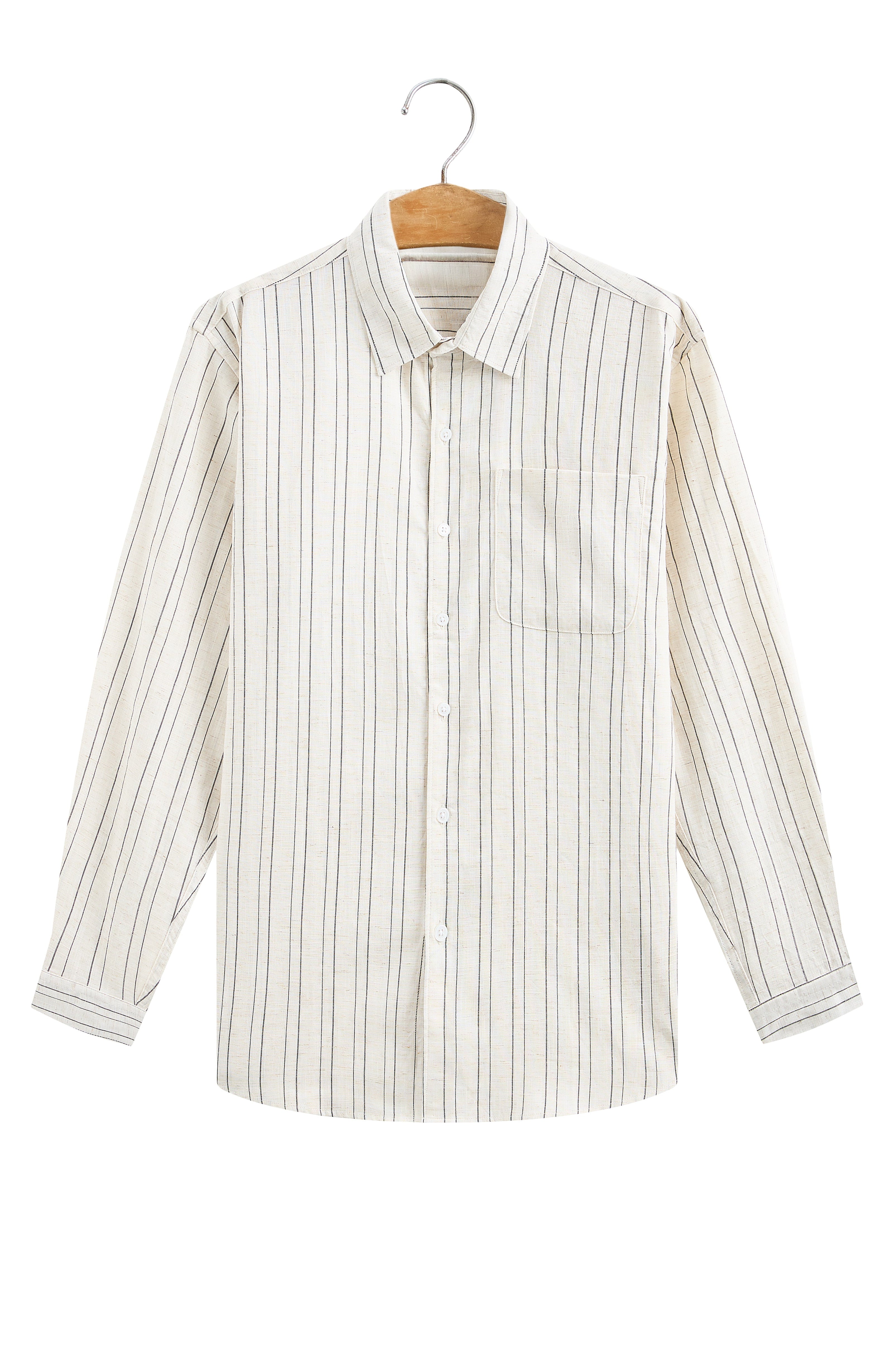 La Forbie Men’s Premium Linen Striped Long Sleeve Shirt