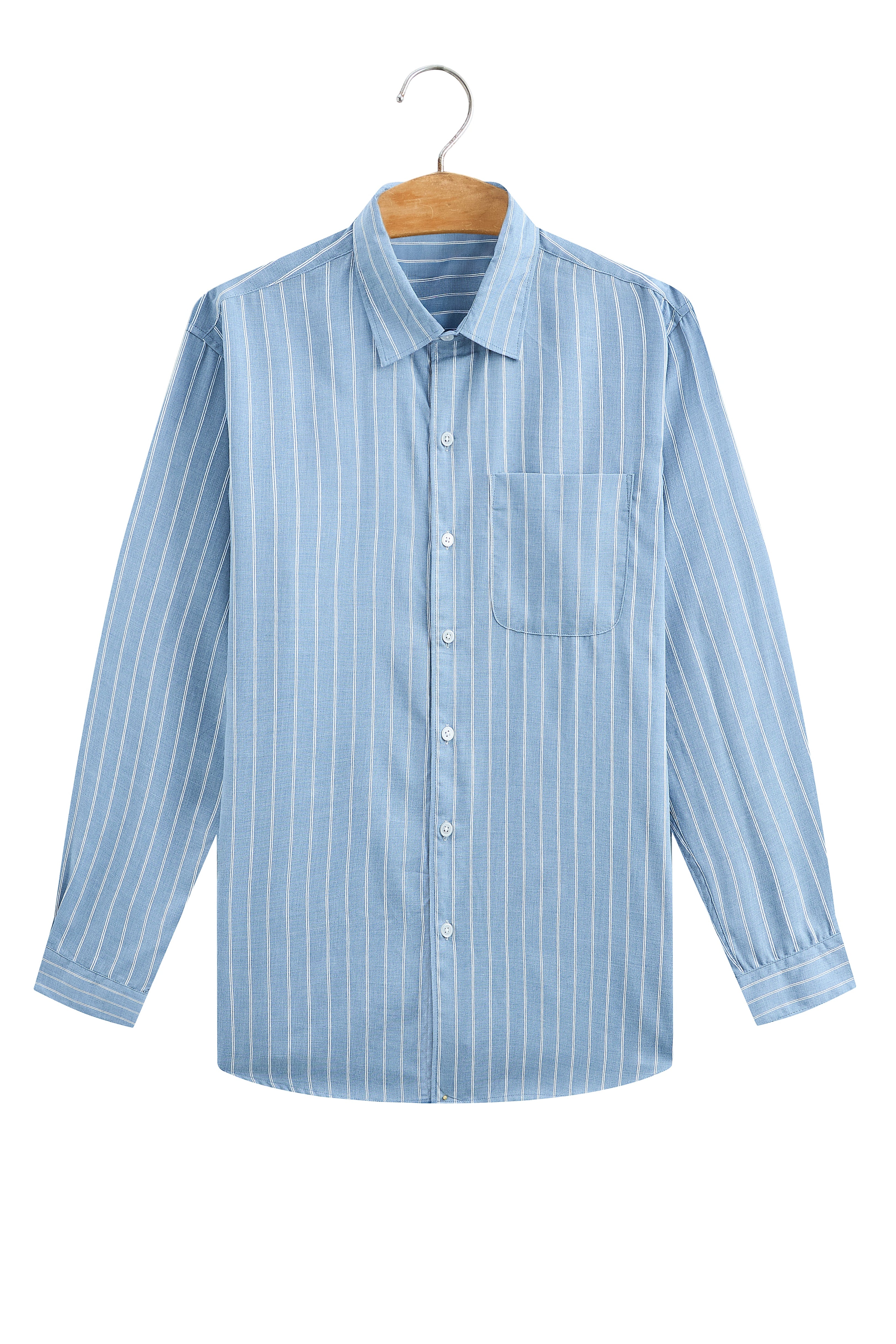 La Forbie Men’s Premium Linen Striped Long Sleeve Shirt