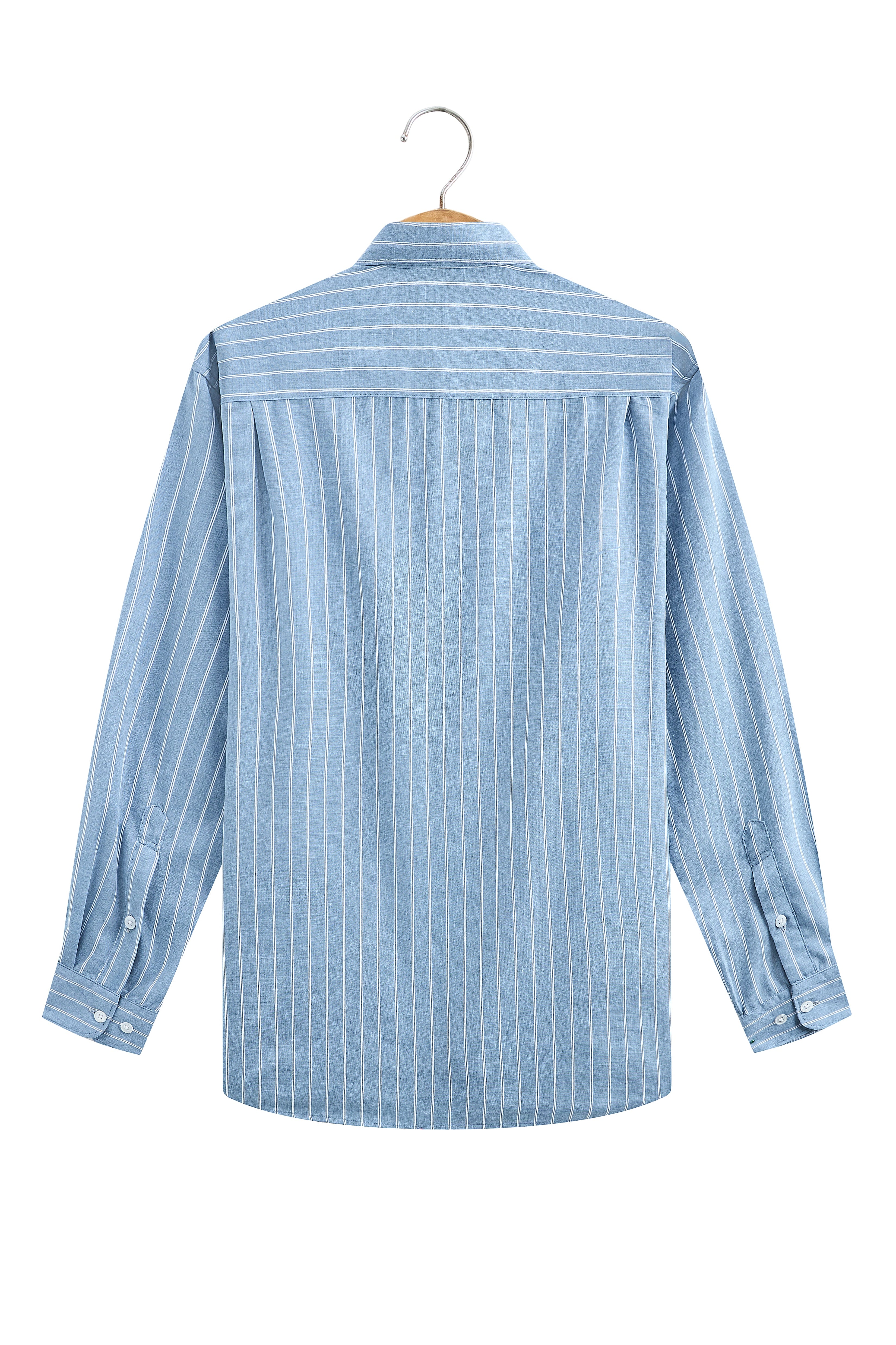 La Forbie Men’s Premium Linen Striped Long Sleeve Shirt