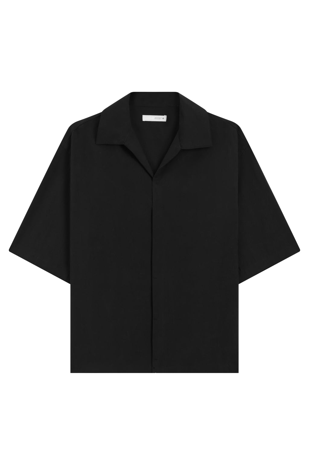 La Forbie áo sơ mi tay ngắn cổ Cuban dáng rộng vuông