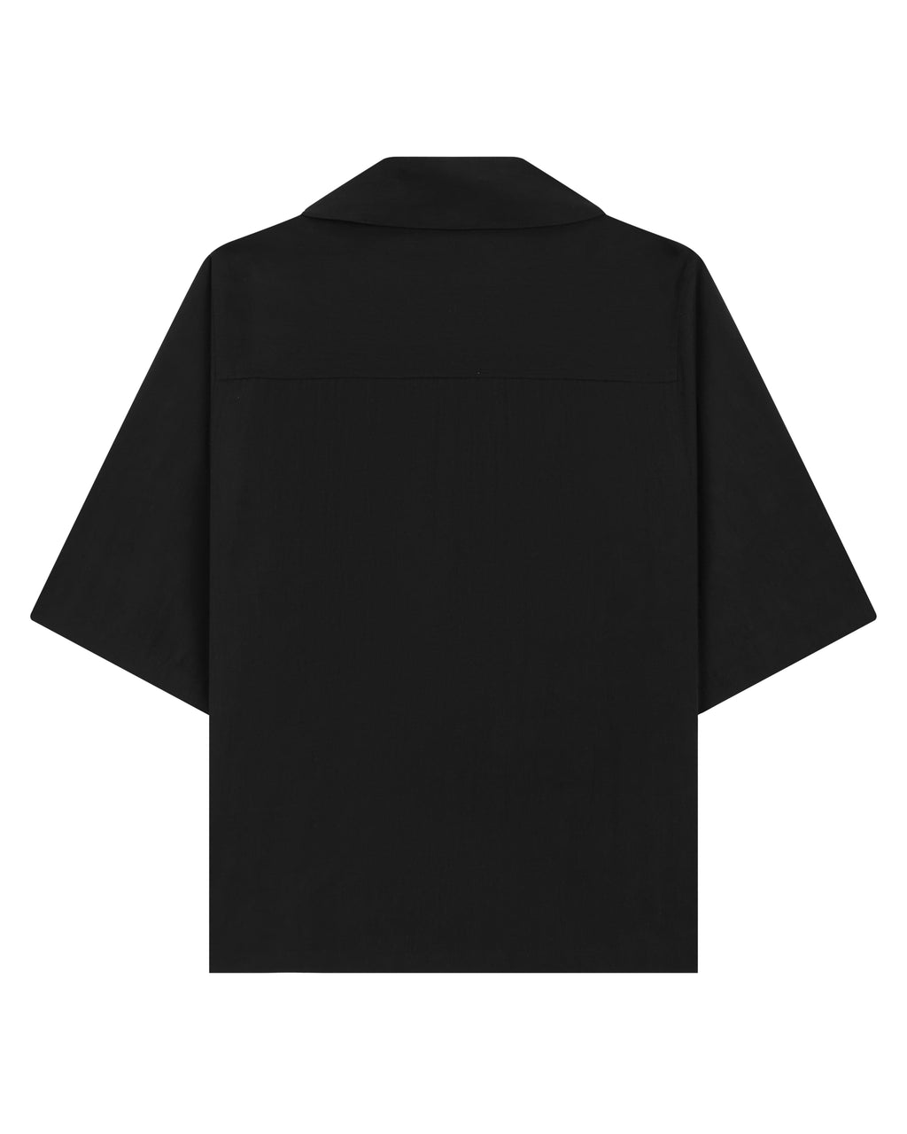 La Forbie áo sơ mi tay ngắn cổ Cuban dáng rộng vuông