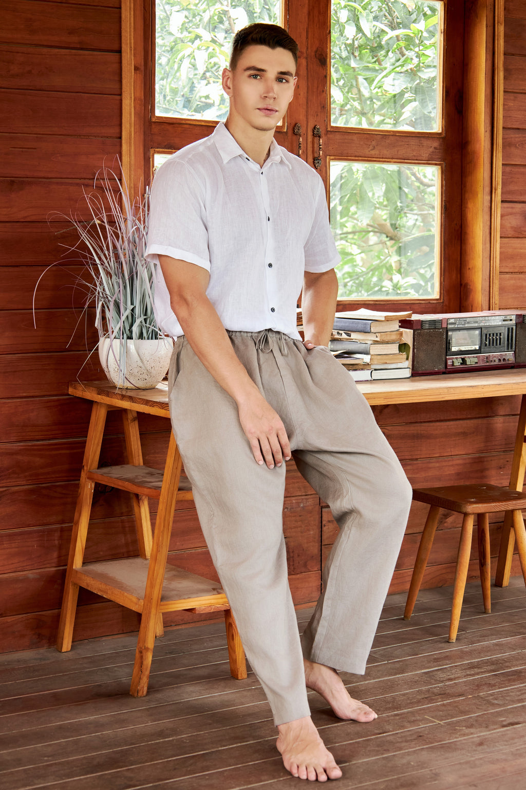 La Forbie Áo Sơ Mi Linen Nam Tay Ngắn – Mát Mẻ, Thanh Lịch, Dễ Phối