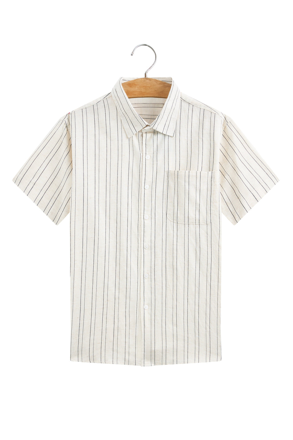La Forbie Men’s Premium Linen Striped Short Sleeve Shirt