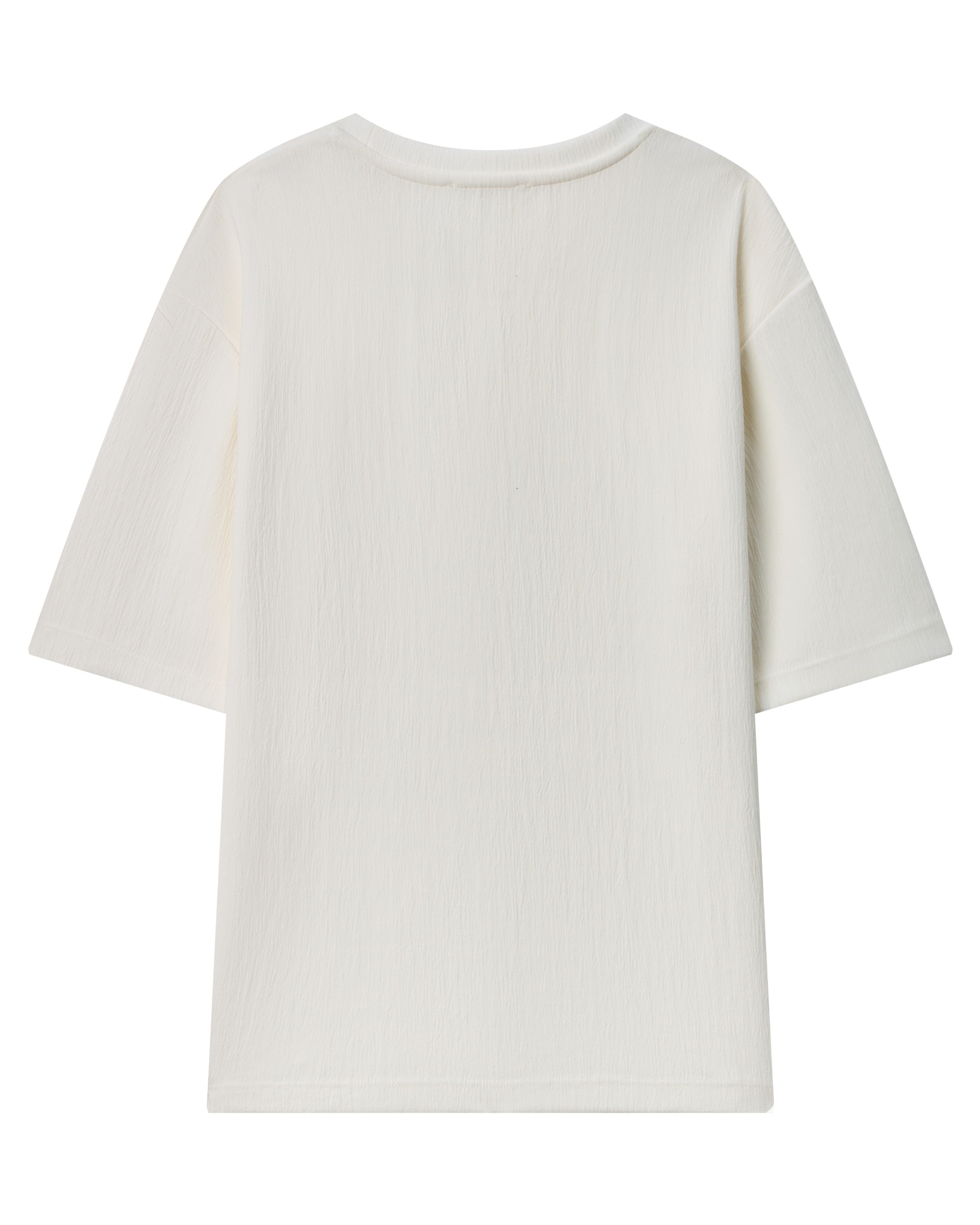 La Forbie áo thun nam dáng rộng boxy chất liệu nhăn nhẹ