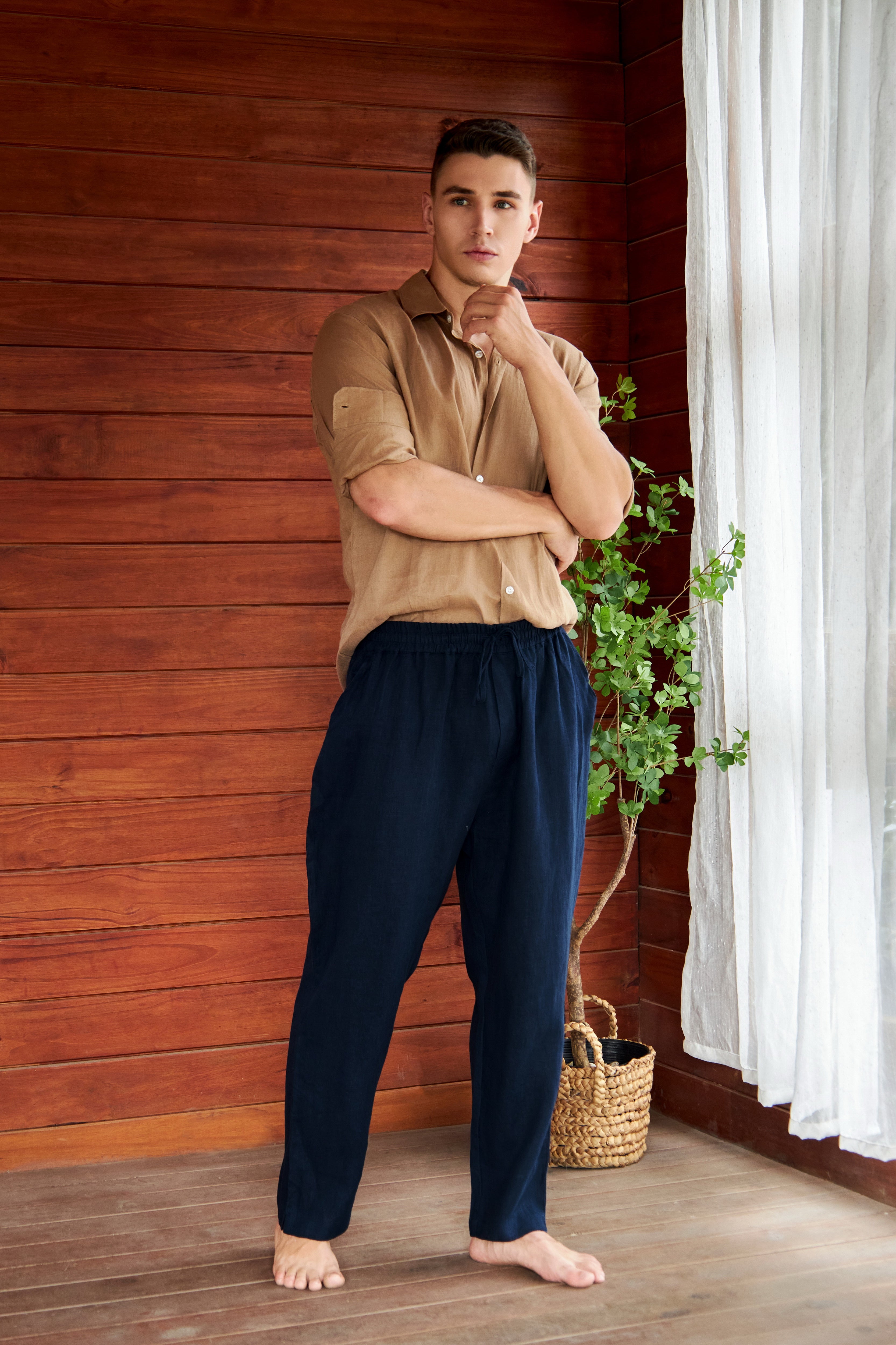 La Forbie Quần Linen Nam Dài – Dáng Suông Thoải Mái, Nhẹ Mát Tự Nhiên