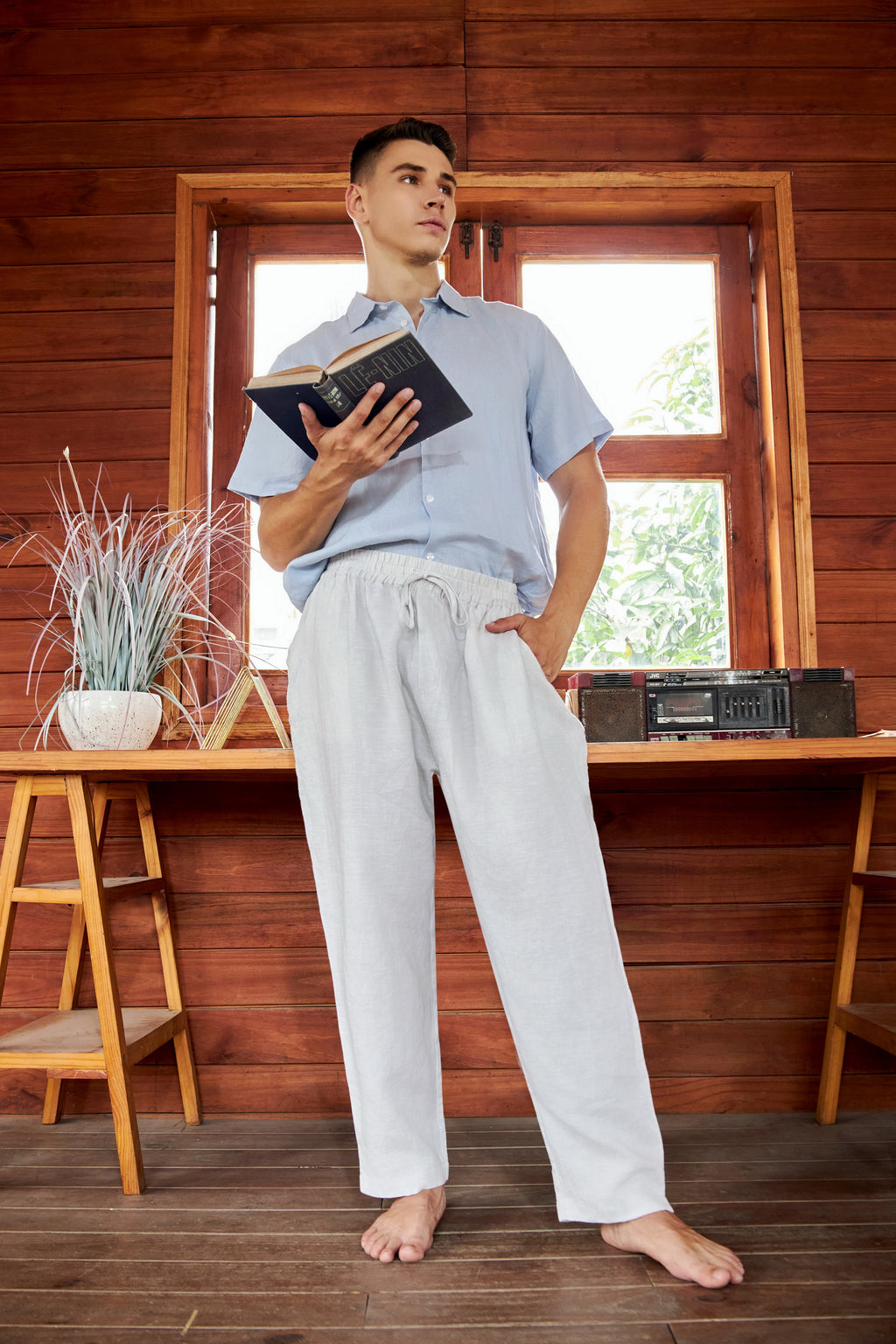 La Forbie Quần Linen Nam Dài – Dáng Suông Thoải Mái, Nhẹ Mát Tự Nhiên